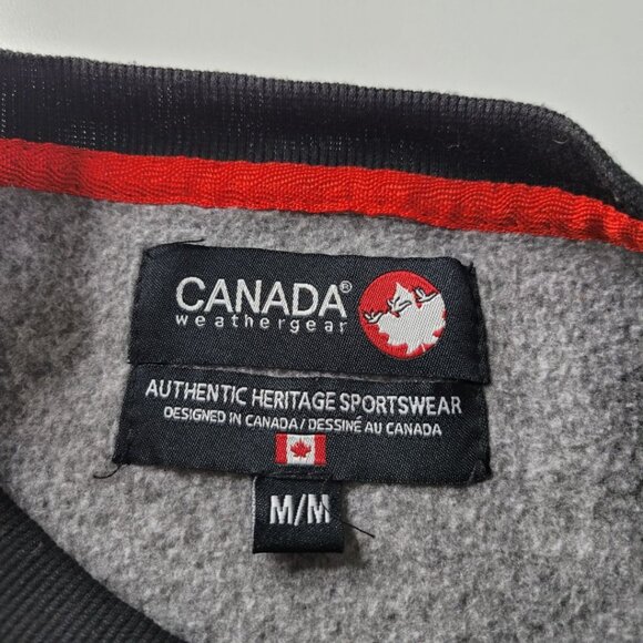Canada Weather Gear Sweatshirt Pullover Womens Medium Gray Red Sportswear Soft - Picture 5 of 11
